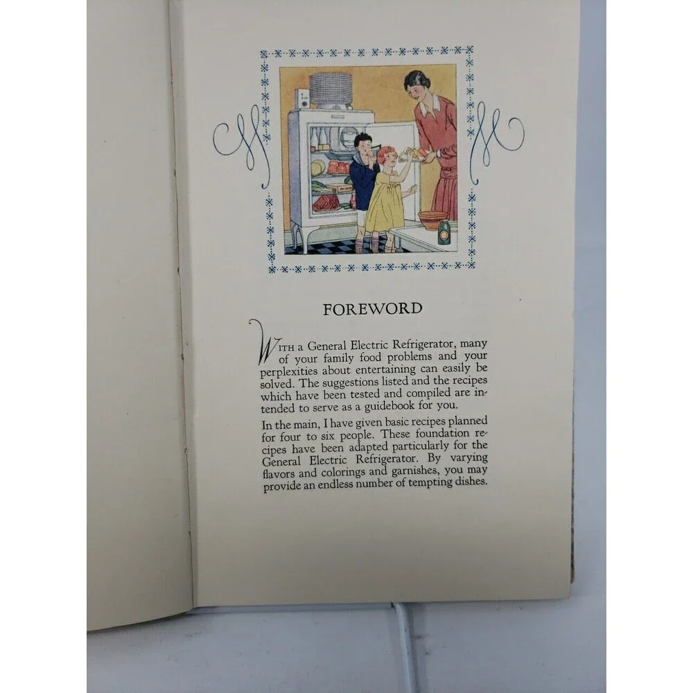 Electric Refrigerator Recipes and Menus Cookbook 1928 General Electric GE